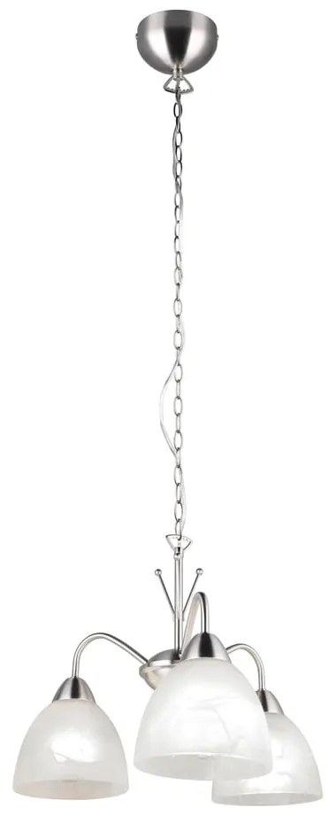 Závesné svietidlo so skleneným tienidlom v bielo-striebornej farbe ø 43 cm Dobby – Trio