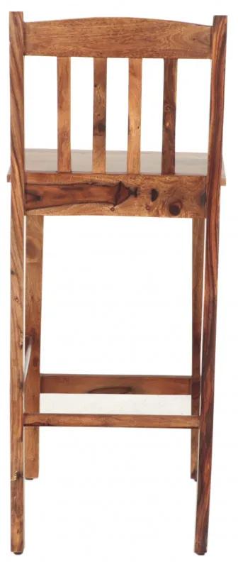 Barová stolička s priečkami indický masív palisander Svetlomedová