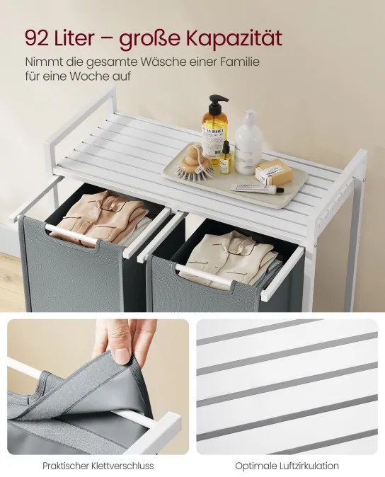 Kôš na bielizeň s policou BLH201W11