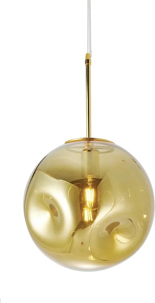 Sada 2 ks: Závesná sklenená lampa Blown Brass 30 cm