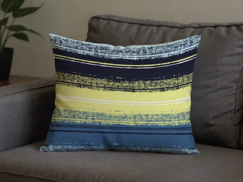Sada 2 ks dekoračných obliečok na vankúš z mikrovlákna BLUE STRIPES 50x70 cm, modrá