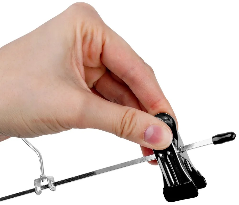 VILDE Kovové vešiaky s klipom na nohavice a sukne, sada 3ks (strieborné)