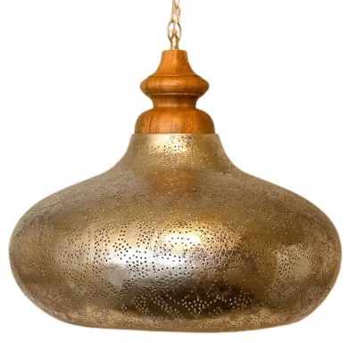 Filigree závesná lampa Silver METAL & MASSIVE WOOD Ø53*120