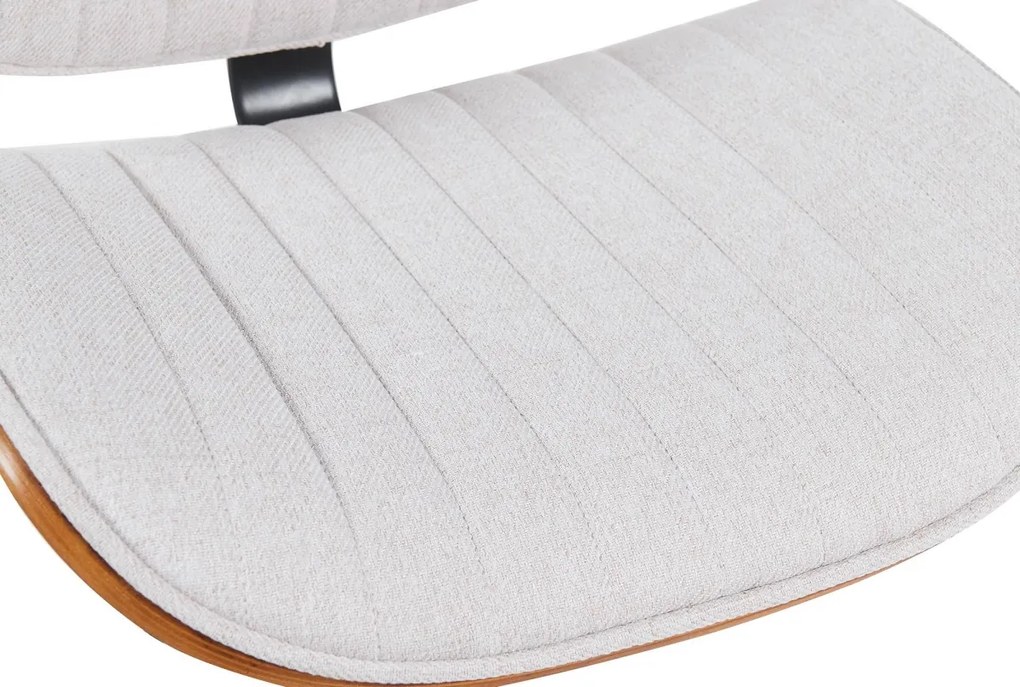 Barová stolička Clawson - látka, chróm rám - orech/krém