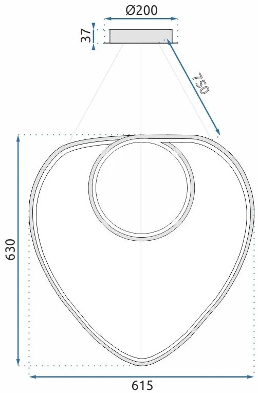 Toolight Toolight, Moderné LED stropné svietidlo + diaľkové ovládanie APP7798-cp, chróm, OSW-05503