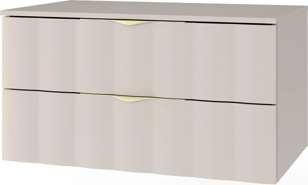 Závesná skrinka pod umývadlo Omi 80 cm kašmírová/zlatá