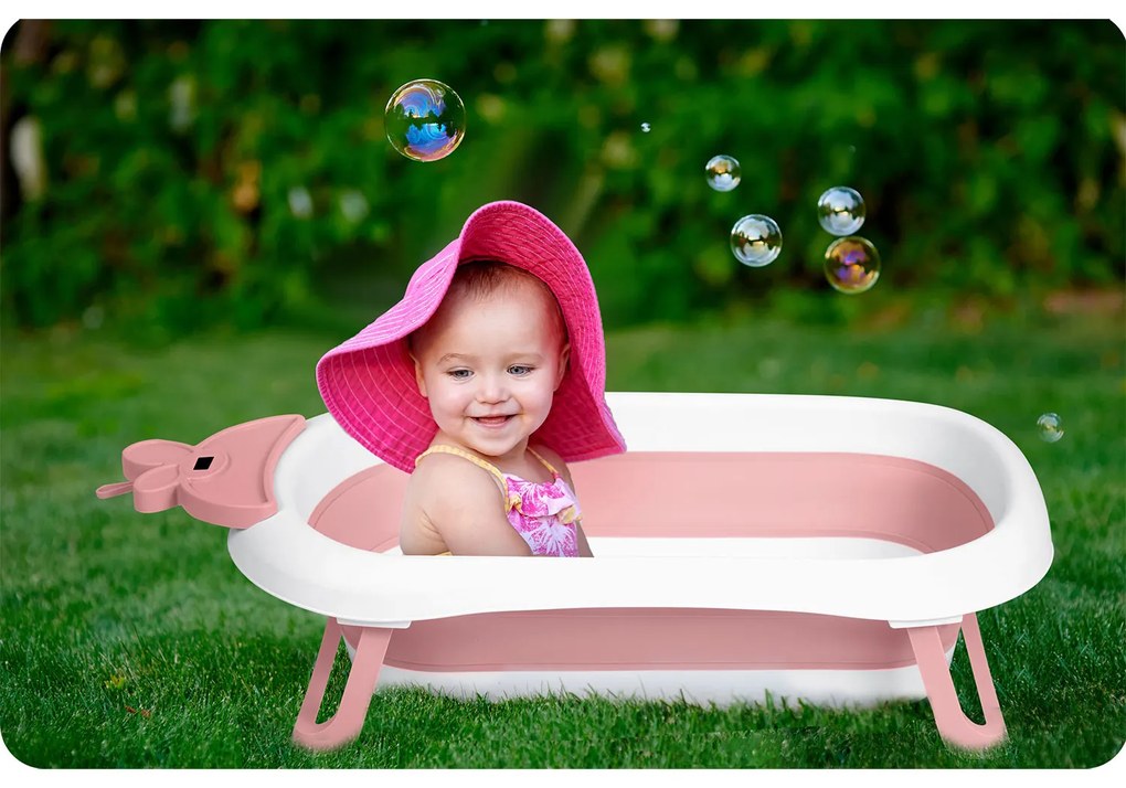 Ricokids Detská vanička s teplomerom RK-282 biela a ružová