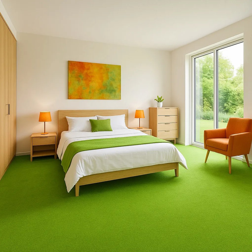 Vopi, Metrážny koberec Eton zelený 41 - neúčtujeme odrezky z rolky, na mieru, šíře 1,33m,1m,2m,3m,4m,na mieru, neúčtujeme odrezky, zelená, filc, detská izba