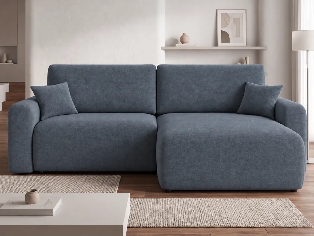 Rozkladacia obojstranná sedacia súprava do L NORDEN PAROS 250x140 cm, tmavosivá