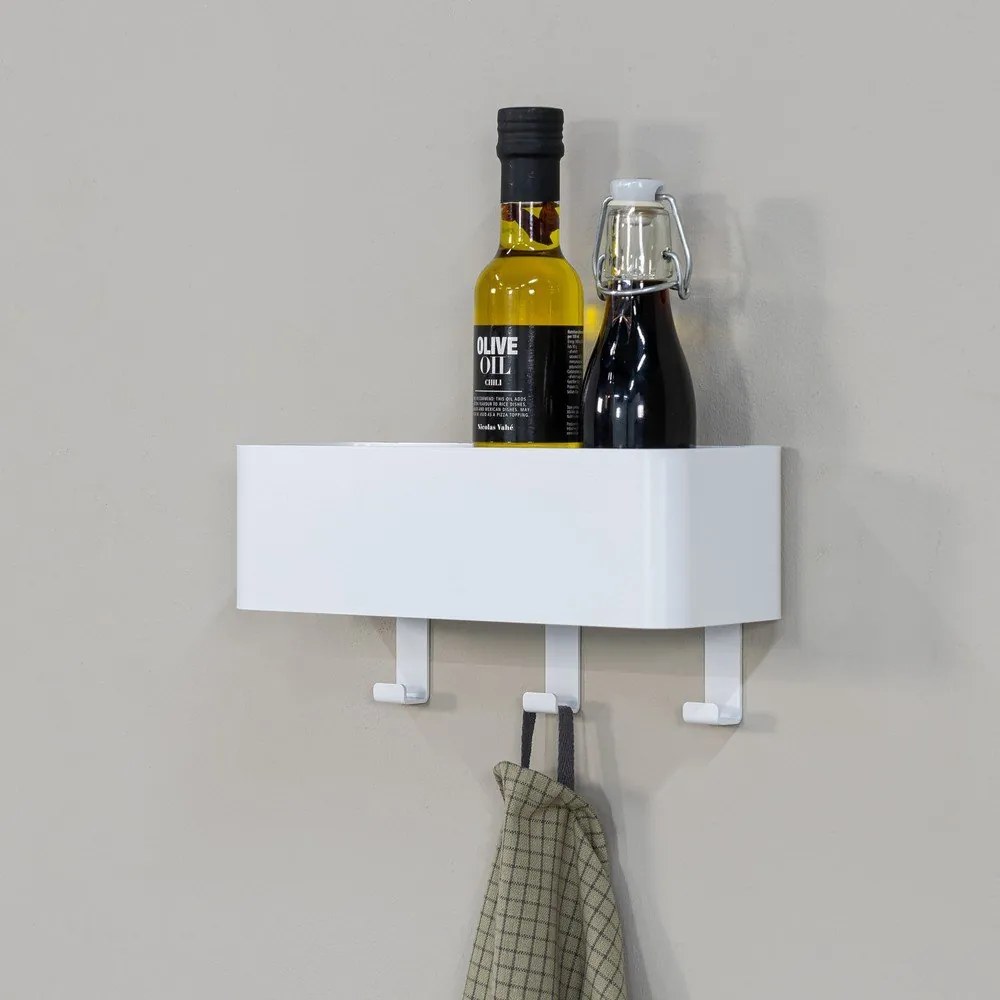 Biela nástenná oceľová kúpeľňová polička Multi – Spinder Design