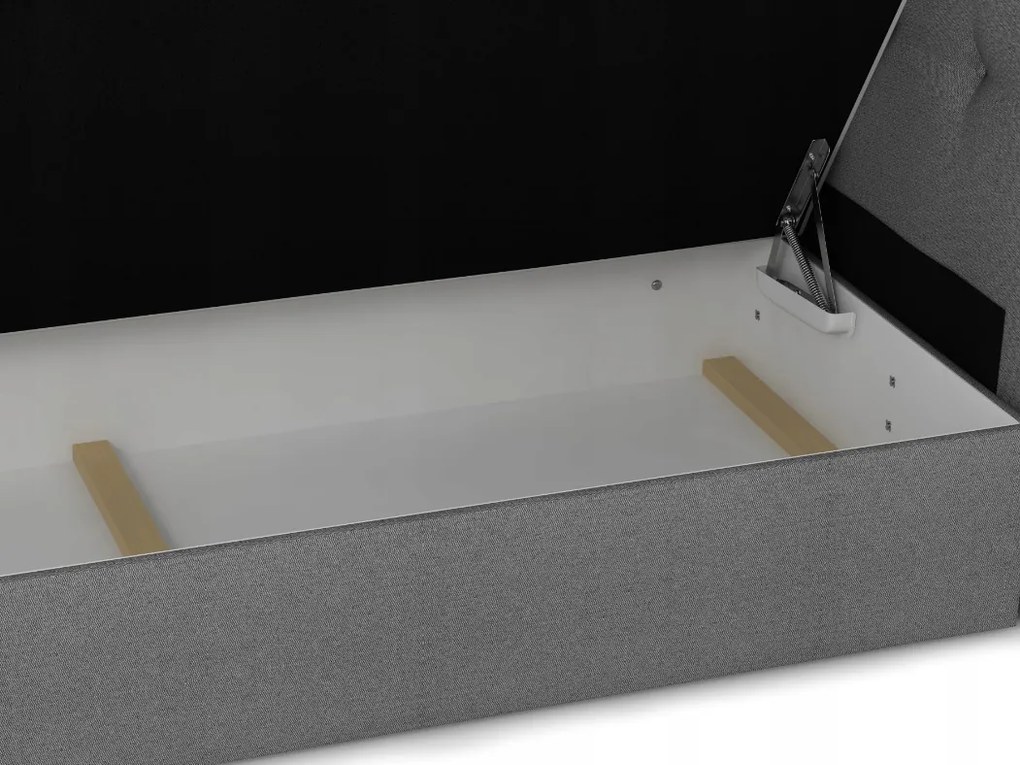 Manželská posteľ Boxspring 140x200 cm Waller (sivá) (s roštom a matracom). Akcia -20%. Vlastná spoľahlivá doprava až k Vám domov. 1007722