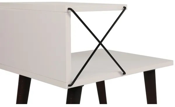Nočný stolík CROSS 55x50 cm biela