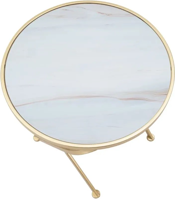 Odkladací stolík Glam 50 cm zlatý/mramor