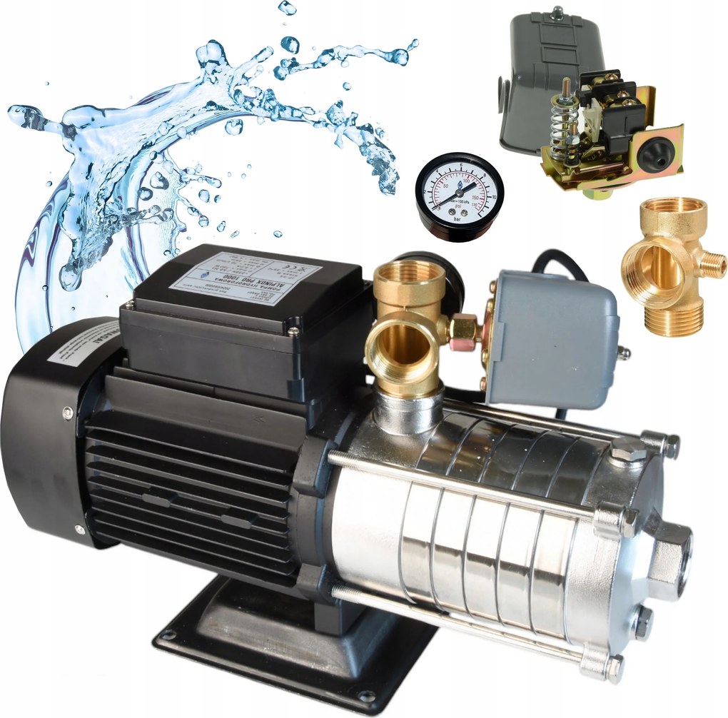 750 W Hydroforová Čerpadlo Inox Na Vodu Kvalita Premium Pro 70 l/min S Príslušenstvom