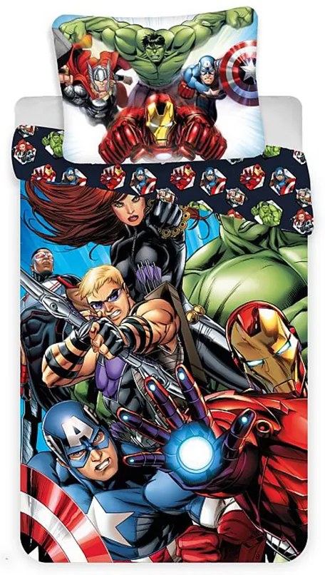 Jerry Fabrics povlečení bavlna Avengers svítící efekt 140x200 70x90