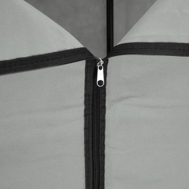 Šatníková skriňa SONIA s 8 policami a sivým závesom