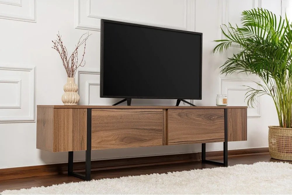 TV stolík v dekore orecha v tmavoprírodnej farbe 180x50x29,5 cm Serenity – Kalune Design