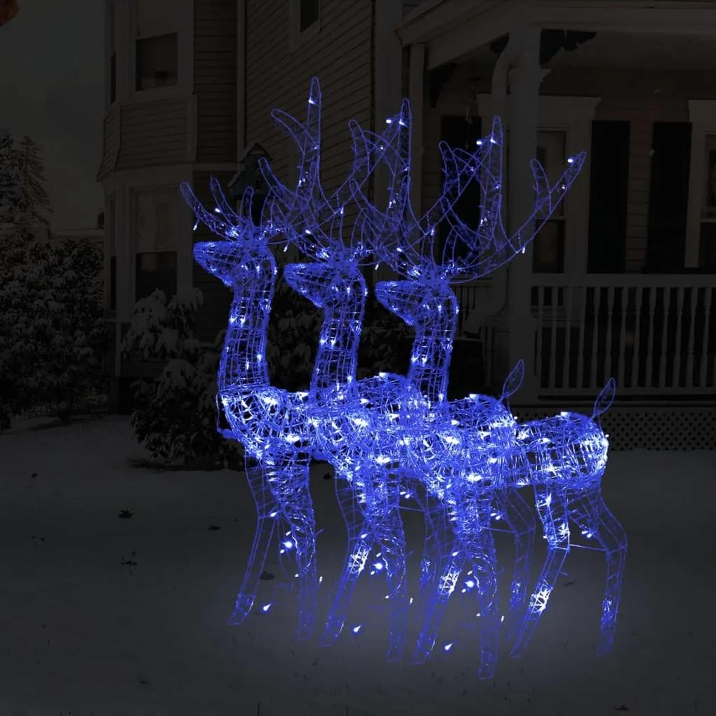 Akrylový soby vianočné ozdoby 3 ks 120 cm modré 3154349