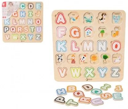 Vkladačka/Puzzle doskové obrysové abeceda drevo