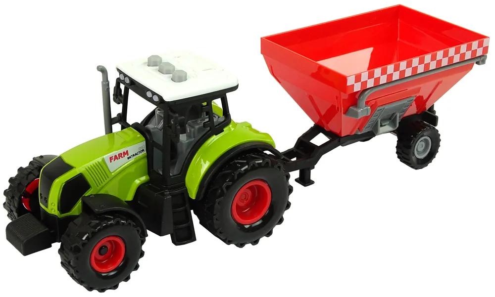 Lean Toys Súprava 3 Traktorov s prívesmi