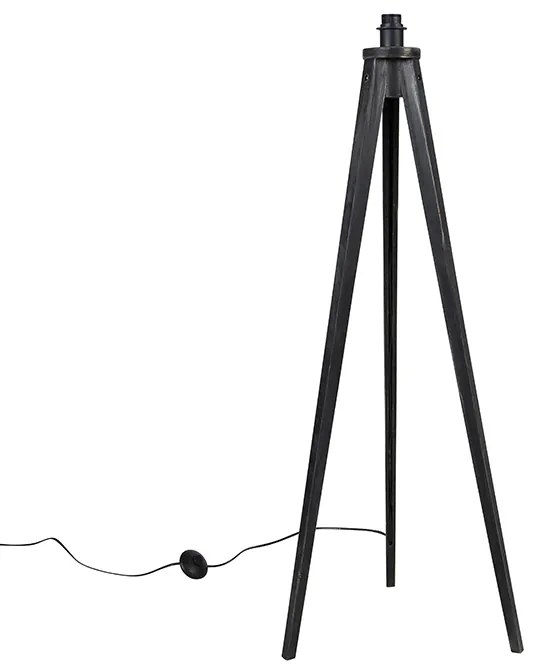 Rustikálna stojaca lampa trojnožka čierna - Tripod Classic