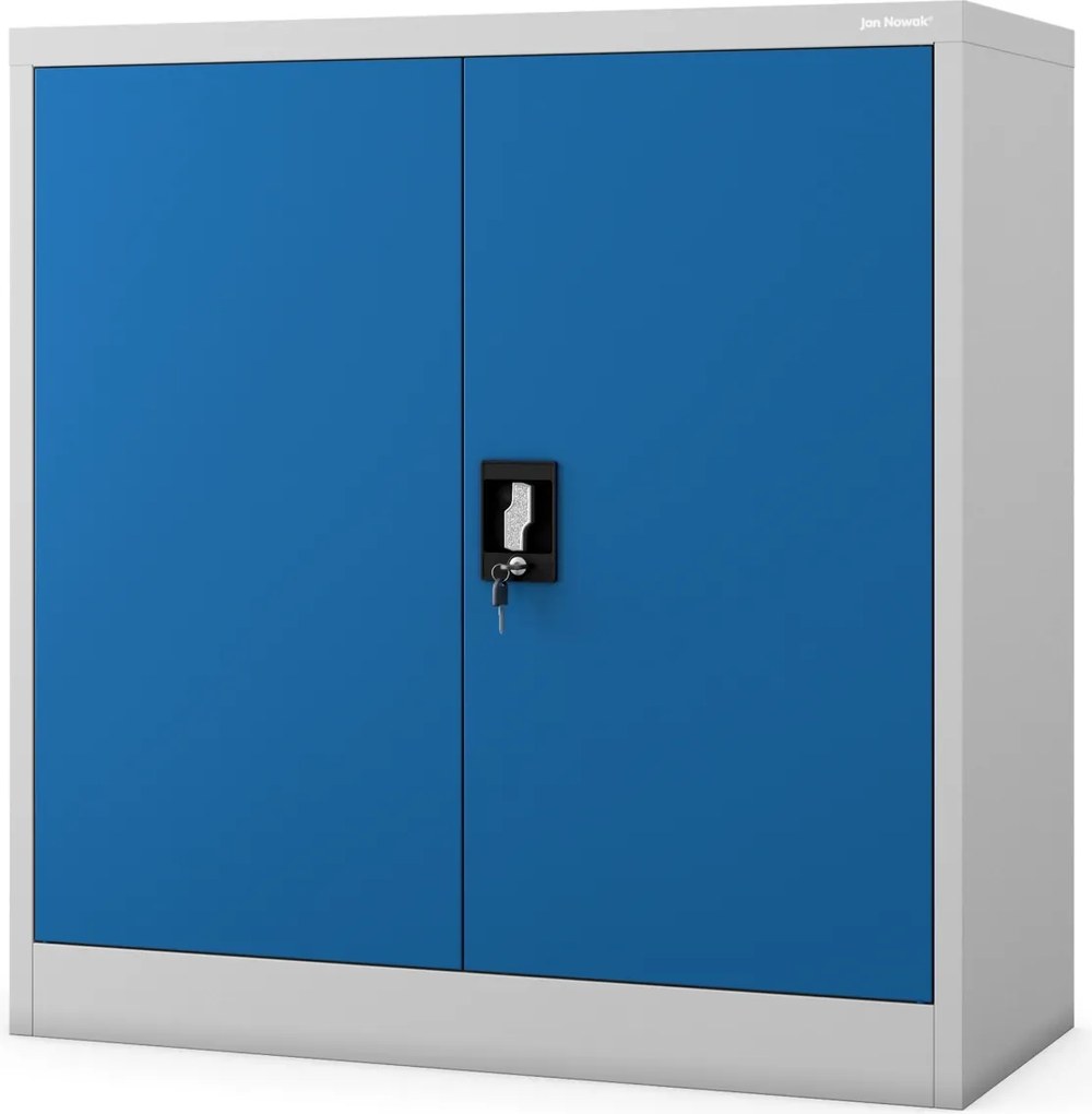 Kovová spisová skrinka BEATA, 900 x 930 x 400 mm, šedo-modrá