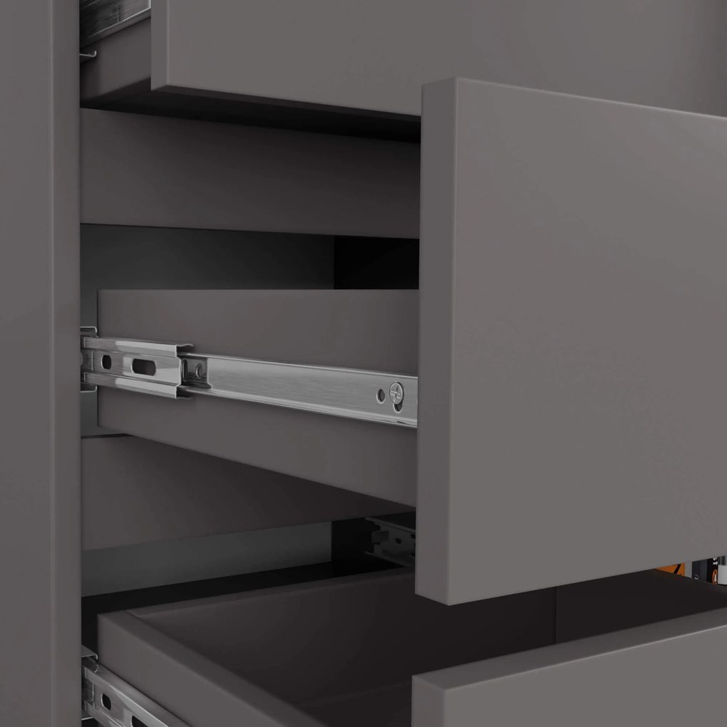 Komoda JERRY 80 cm 1 dveře 5 zásuvek antracitově šedá