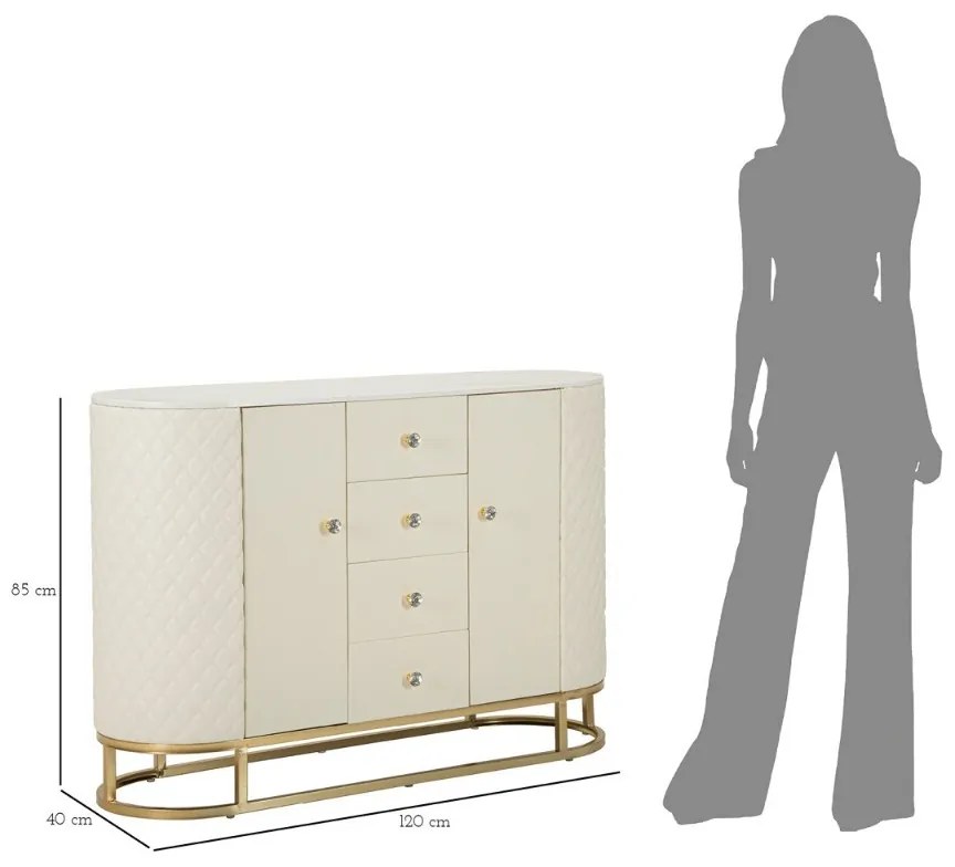 Dizajnová komoda Pembroke 120 cm biela