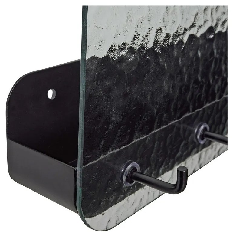 Čierny kovový nástenný vešiak s poličkou Shack - Hübsch