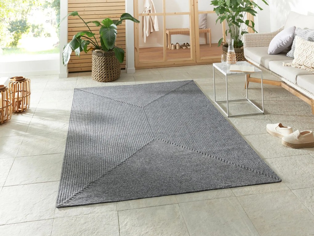 Hanse Home, Kusový koberec Braided 105551 Light Grey – na von aj na doma, 120x170, šedá, chodba / predsieň