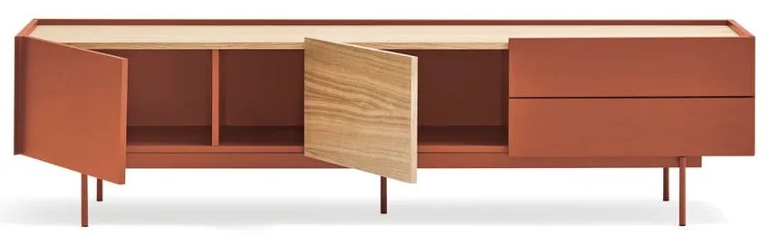 TV stolík v dekore duba v tehlovo-prírodnej farbe 180x45 cm Otto – Teulat