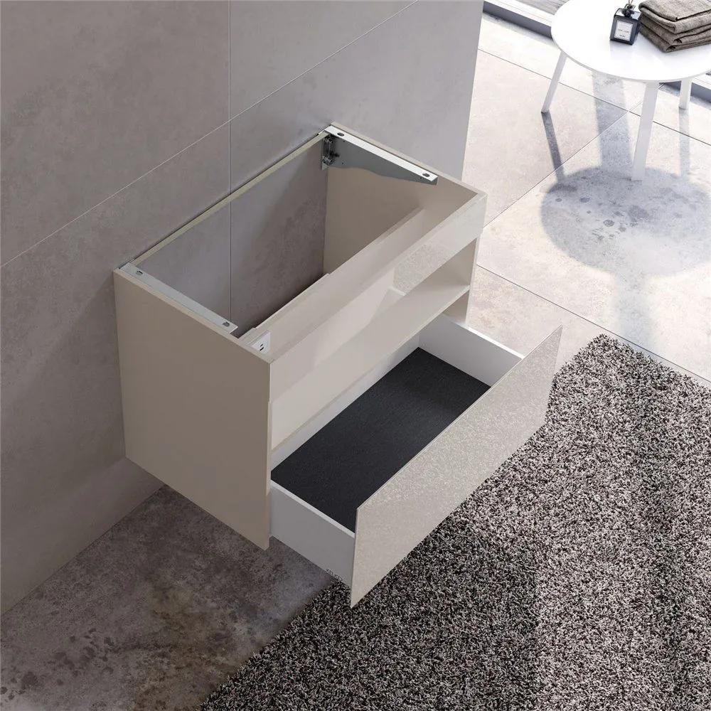 KEUCO Stageline závesná skrinka pod umývadlo, 1 zásuvka + 1 priehradka, s elektrinou, 800 x 490 x 625 mm, kašmír, 32862180110