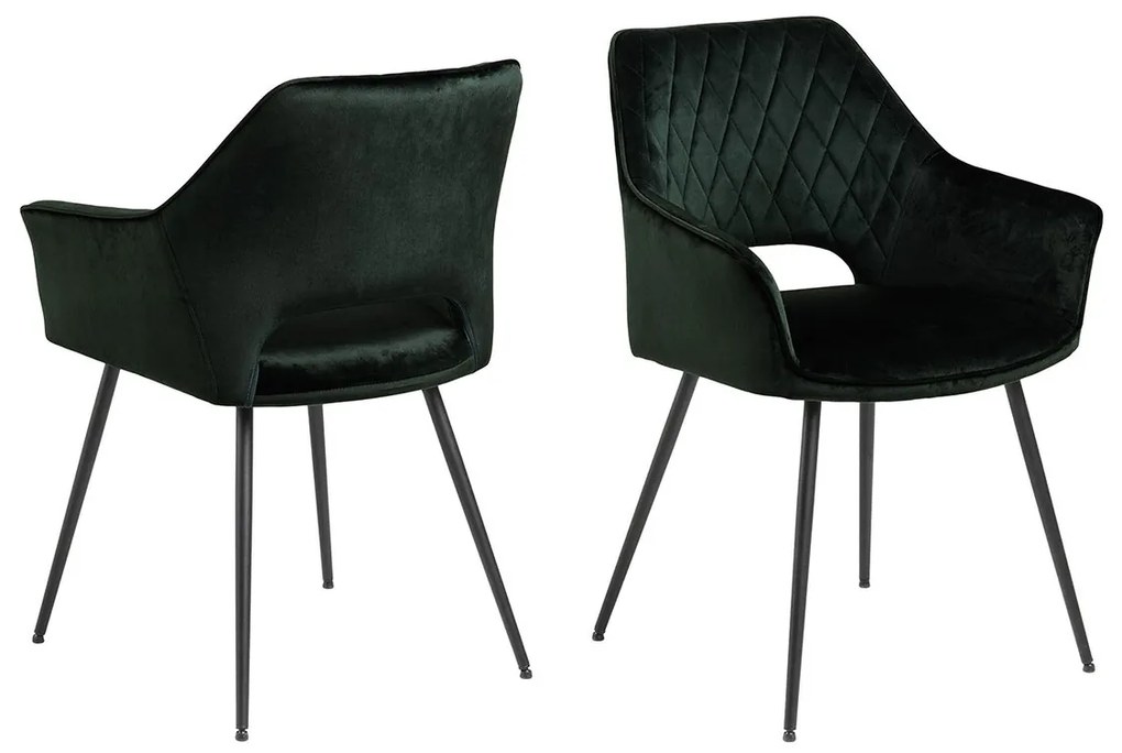 ACTONA Sada 2 ks − Jedálenská stolička Felina − zelená 81 × 56 × 58 cm