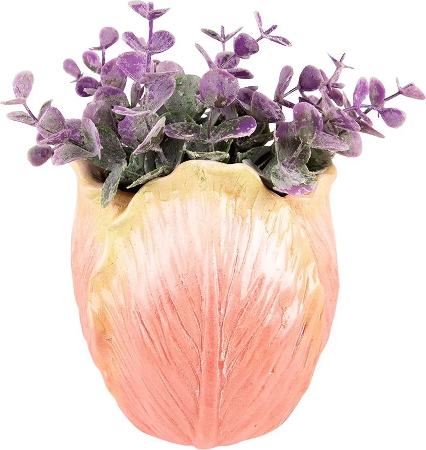 Oranžový nástenný kvetináč v tvare kvetu tulipánu - 12*8*15 cm