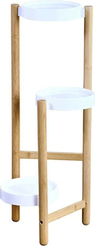 STOJAN NA KVETINÁČ WBAMB3 70X34X28 CM BIELA/HNEDÁ