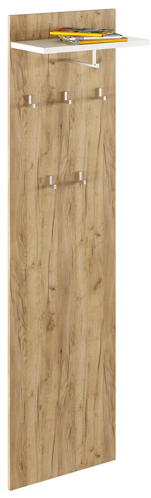 Vešiakový panel, dub artisan/biela, RIOMA TYP 19