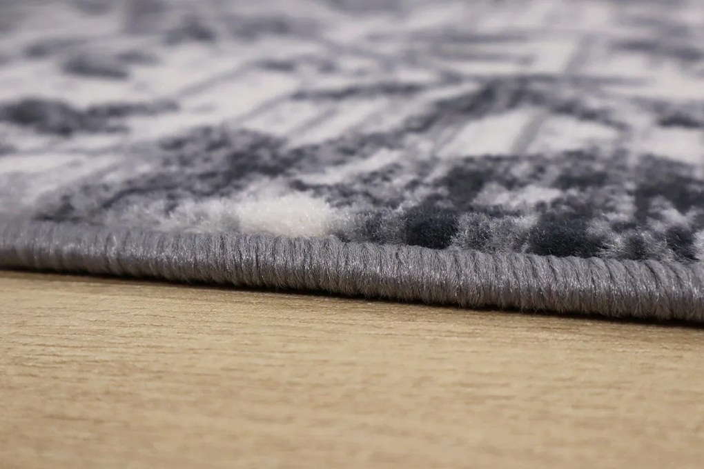 Alfa Carpets, TRHÁK: Kusový koberec Flowers grey, 80x150, šedá, obývacia izba
