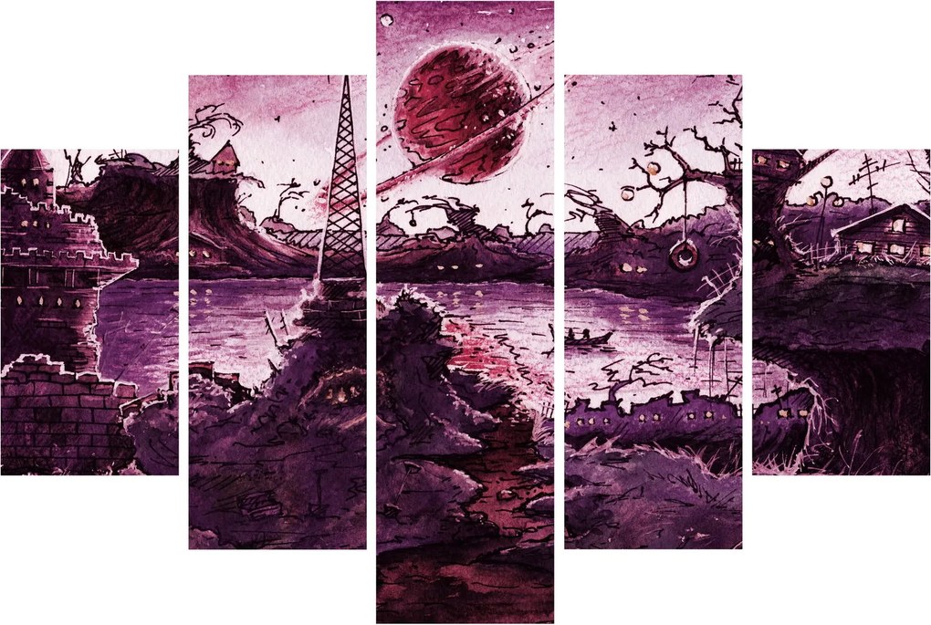 Obraz - Očarovaná dedina (150x105 cm)