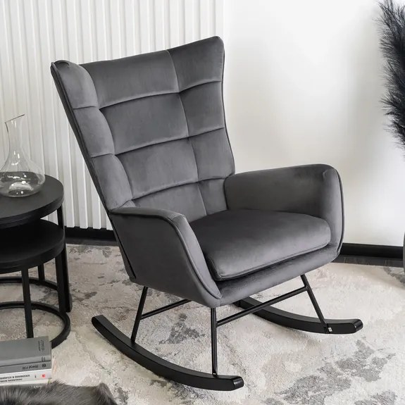 Kreslo ANTONIO hojdacie, sivé