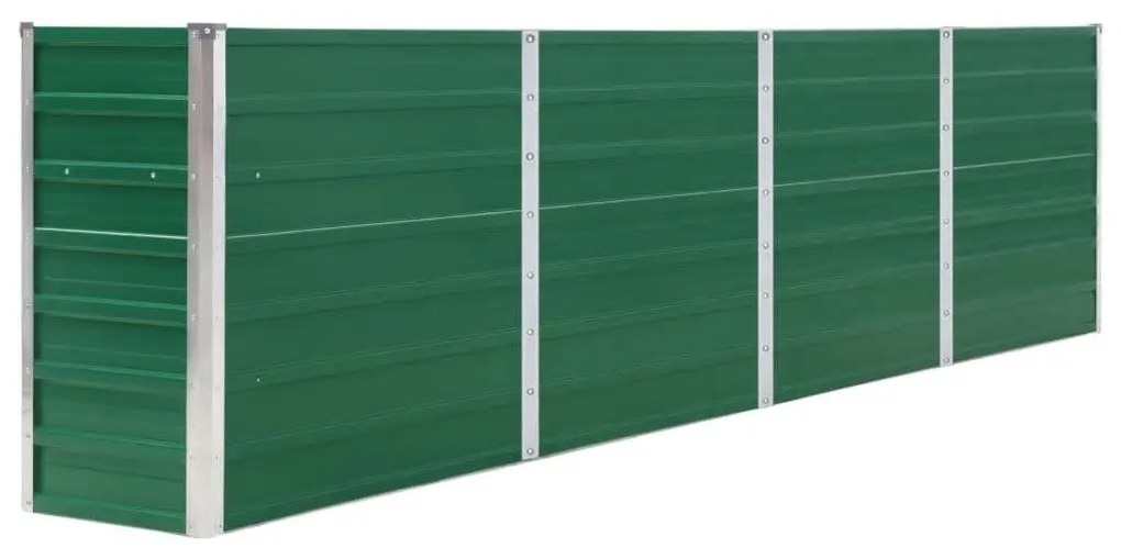 vidaXL Vyvýšený záhon 320x40x77 cm, pozinkovaná oceľ, zelený