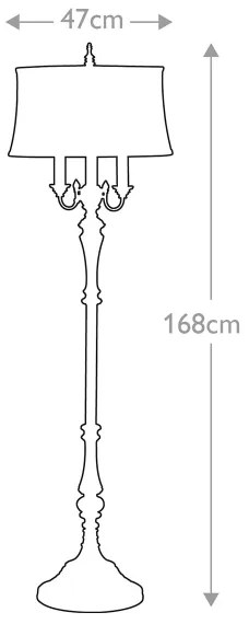 Feiss FE-GIBSON-FL - Stojacia lampa GIBSON 4xE27/60W/230V