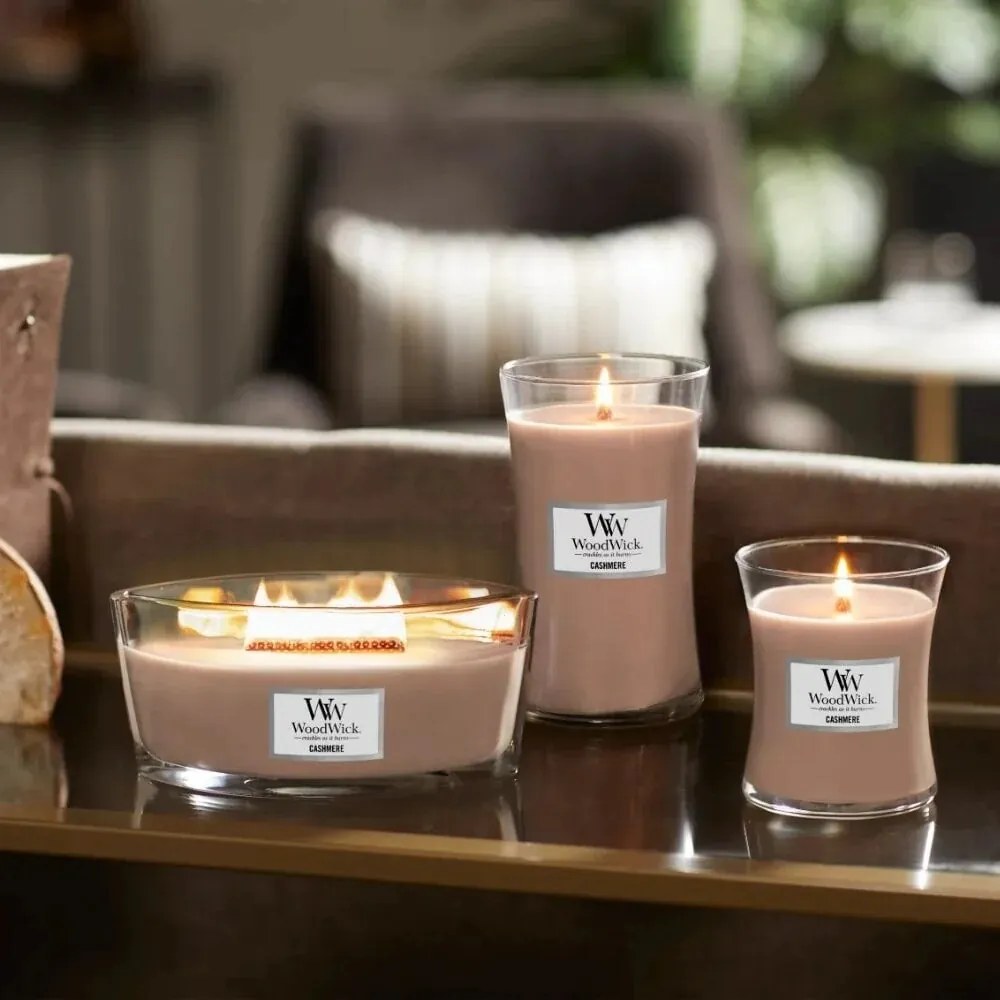 WoodWick vonná sviečka veľká váza Cashmere, 609 g