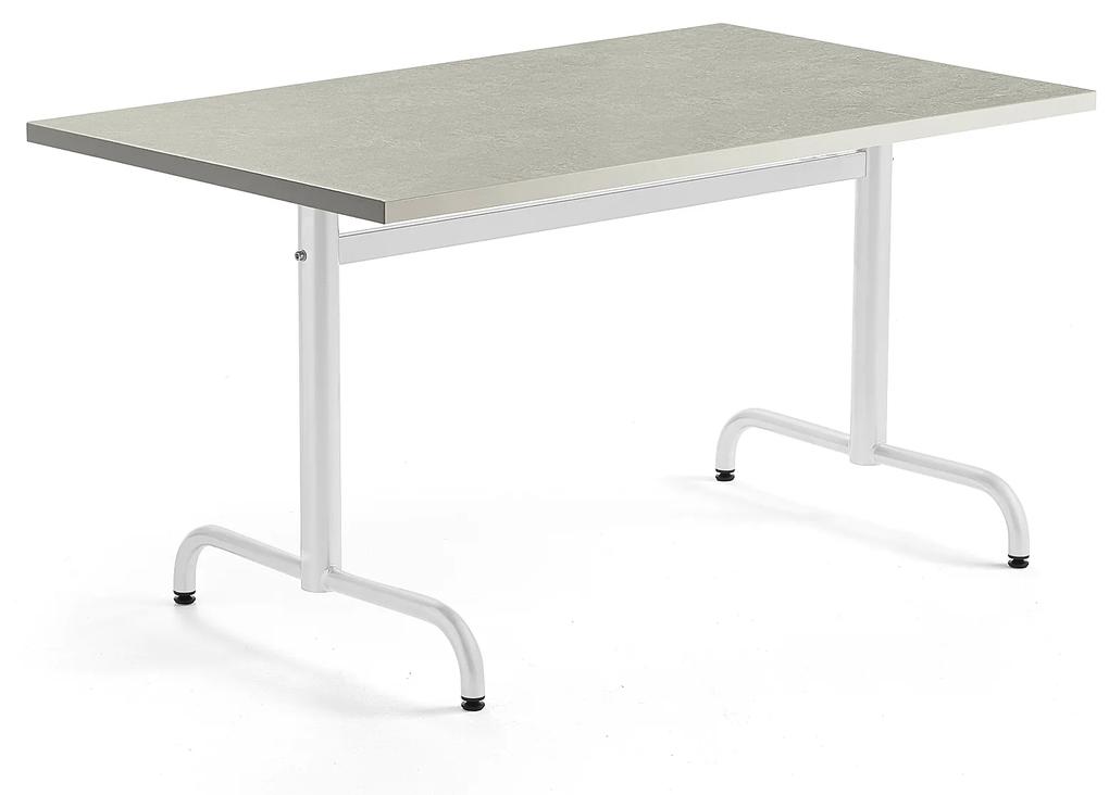 Stôl PLURAL, 1200x800x720 mm, linoleum - šedá, biela