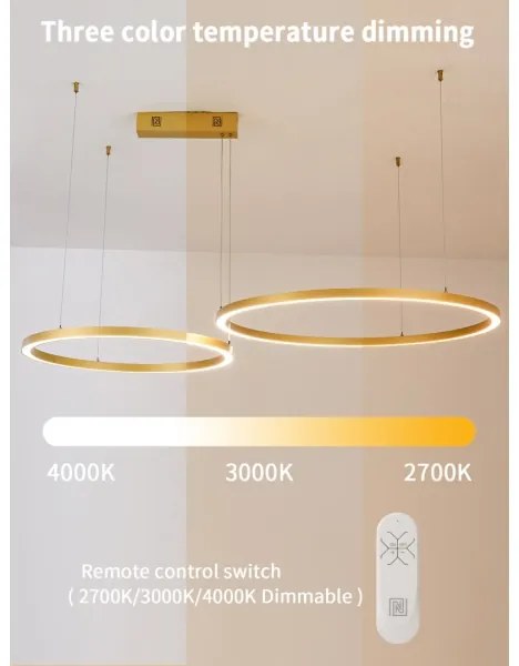 Immax NEO 07218L - LED Stmievateľný luster FINO 93W/230V 60/80cm zlatá Tuya+DO