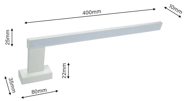 Nástenné LED svietidlo Shine R, 1x LED 11w, 4000k, (45 cm), w