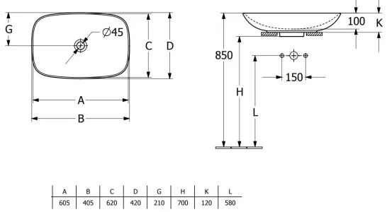Villeroy & Boch 4A500001 - Umývadlo na dosku LOOP&FRIENDS 62x42 cm keramika/biela