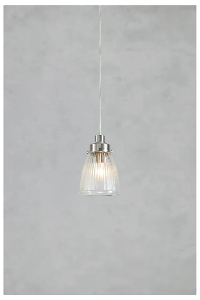 Závesné svietidlo v striebornej farbe so skleneným tienidlom ø 11 cm Bellis – Markslöjd