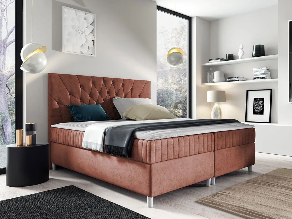 Kontinentálna posteľ Nilezi, Rozmer postele: 140x200, Dostupné poťahy: Manila 04