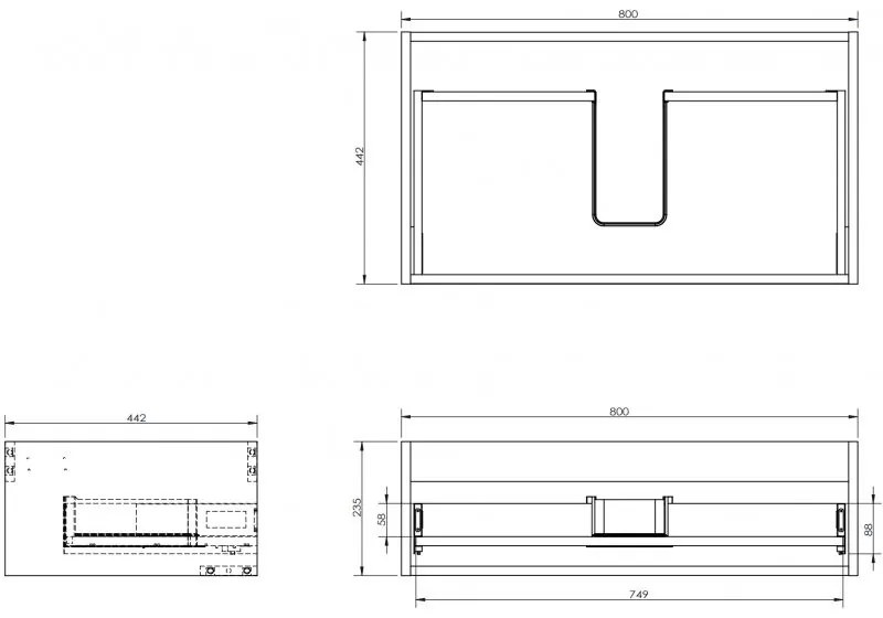 Mexen Box-A, závesná skrinka 80 cm, 1 zásuvka, biela lesklá, 91AX0-0800-235-1-00