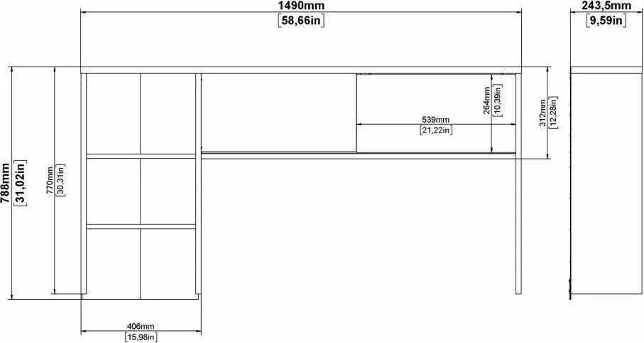Psací stůl Felixa 481/02 149 cm bílý lesk